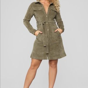 Fashion Nova "Sweet Love Corduroy" Midi Dress
